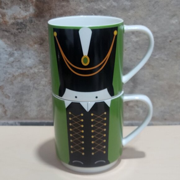 Maxwell & Williams Two Stackable Mugs Nutcracker Toy Soldier You're A Doll Coll - Picture 1 of 11